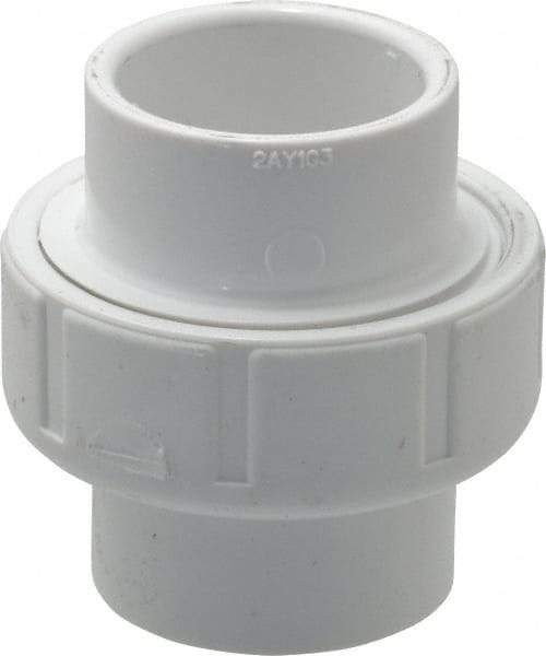 Value Collection - 1" PVC Plastic Pipe Union with EPDM O-Ring - Schedule 40, Slip End Connections - Exact Tool & Supply
