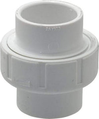 Value Collection - 1" PVC Plastic Pipe Union with EPDM O-Ring - Schedule 40, Slip End Connections - Exact Tool & Supply