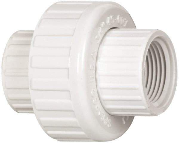 Value Collection - 3/4" PVC Plastic Pipe Union with EPDM O-Ring - Schedule 40, FIPT x FIPT End Connections - Exact Tool & Supply
