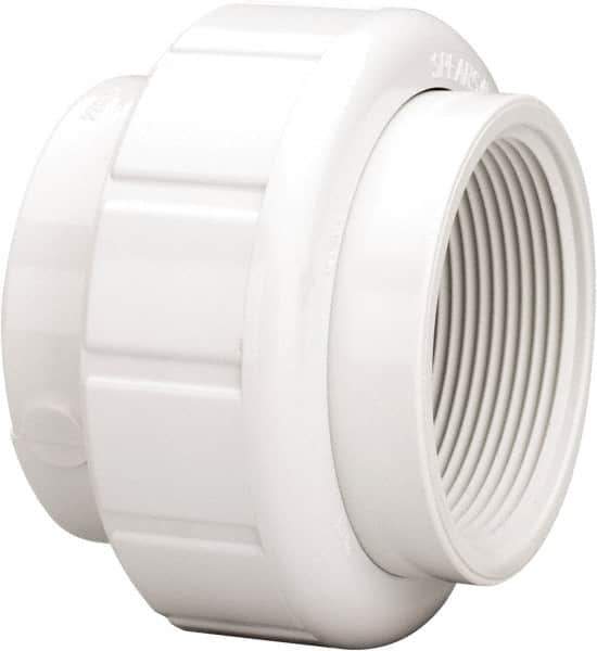 Value Collection - 2" PVC Plastic Pipe Union with EPDM O-Ring - Schedule 40, FIPT x FIPT End Connections - Exact Tool & Supply