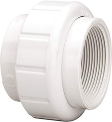 Value Collection - 2" PVC Plastic Pipe Union with EPDM O-Ring - Schedule 40, FIPT x FIPT End Connections - Exact Tool & Supply