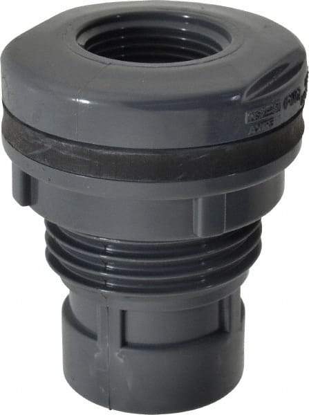 Value Collection - 1" PVC Plastic Pipe Tank Adapter - Schedule 80, FIPT x FIPT End Connections - Exact Tool & Supply