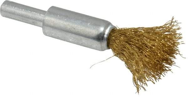 Value Collection - 1/2" Brush Diam, End Brush - Fine Grade, 1/4" Diam Shank, 20,000 Max RPM - Exact Tool & Supply