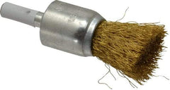 Value Collection - 3/4" Brush Diam, End Brush - Fine Grade, 1/4" Diam Shank, 20,000 Max RPM - Exact Tool & Supply