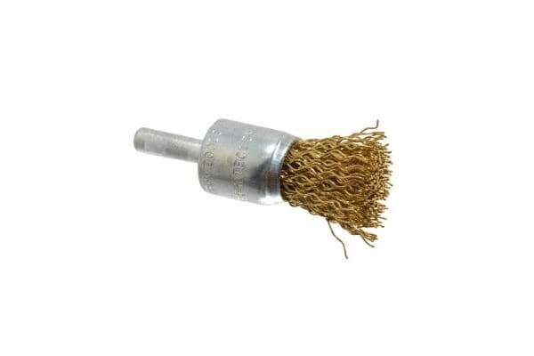 Value Collection - 3/4" Brush Diam, End Brush - Coarse Grade, 1/4" Diam Shank, 20,000 Max RPM - Exact Tool & Supply