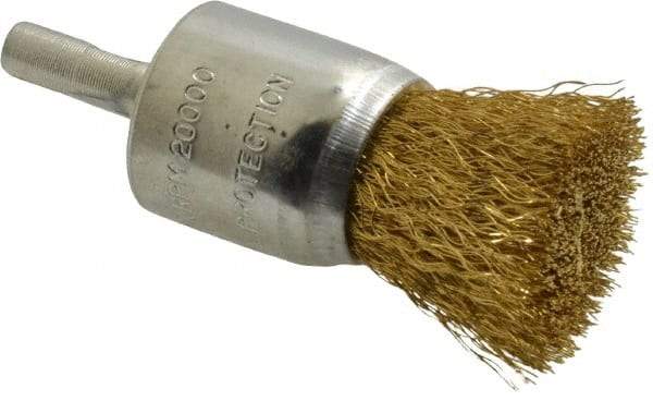 Value Collection - 1" Brush Diam, End Brush - Fine Grade, 1/4" Diam Shank, 20,000 Max RPM - Exact Tool & Supply