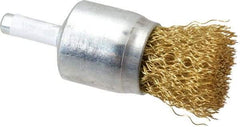 Value Collection - 1" Brush Diam, End Brush - Medium Grade, 1/4" Diam Shank, 20,000 Max RPM - Exact Tool & Supply