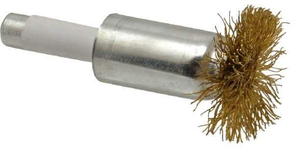 Value Collection - 1" Brush Diam, Flared End Brush - Fine Grade, 1/4" Diam Shank, 15,000 Max RPM - Exact Tool & Supply