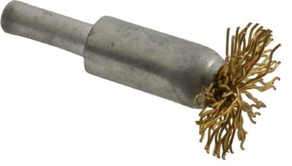 Value Collection - 1" Brush Diam, Flared End Brush - Coarse Grade, 1/4" Diam Shank, 15,000 Max RPM - Exact Tool & Supply