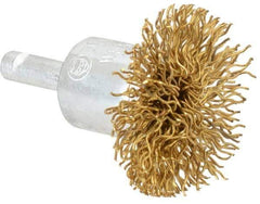 Value Collection - 1-1/2" Brush Diam, Flared End Brush - Coarse Grade, 1/4" Diam Shank, 15,000 Max RPM - Exact Tool & Supply