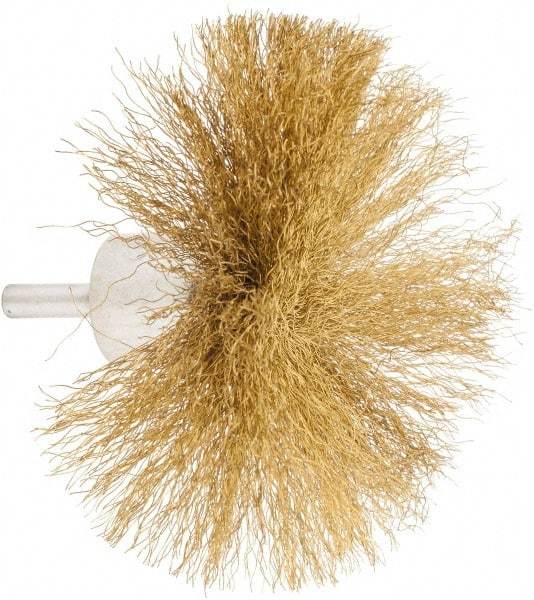 Value Collection - 4" Brush Diam, Flared End Brush - Fine Grade, 1/4" Diam Shank, 15,000 Max RPM - Exact Tool & Supply
