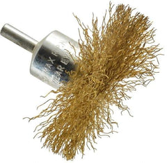Value Collection - 3" Brush Diam, Flared End Brush - Medium Grade, 1/4" Diam Shank, 15,000 Max RPM - Exact Tool & Supply