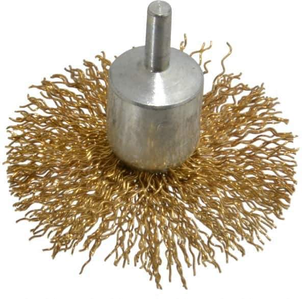 Value Collection - 3" Brush Diam, Flared End Brush - Coarse Grade, 1/4" Diam Shank, 15,000 Max RPM - Exact Tool & Supply