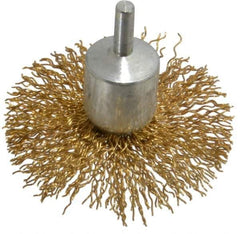 Value Collection - 3" Brush Diam, Flared End Brush - Coarse Grade, 1/4" Diam Shank, 15,000 Max RPM - Exact Tool & Supply