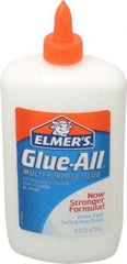 Elmer's - 16 oz Bottle White All Purpose Glue - 5 min Working Time, Bonds to Ceramic, Fabric, Leather, Paper & Wood - Exact Tool & Supply
