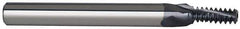 Carmex - 1/4-20 UNC, 0.185" Cutting Diam, 3 Flute, Solid Carbide Helical Flute Thread Mill - Internal Thread, 0.48" LOC, 2-1/2" OAL, 1/4" Shank Diam - Exact Tool & Supply