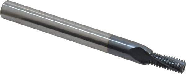 Carmex - 1/4-28 UNF, 0.197" Cutting Diam, 3 Flute, Solid Carbide Helical Flute Thread Mill - Internal Thread, 0.44" LOC, 2-1/2" OAL, 1/4" Shank Diam - Exact Tool & Supply