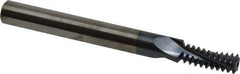 Carmex - 5/16-18 UNC, 0.22" Cutting Diam, 3 Flute, Solid Carbide Helical Flute Thread Mill - Internal Thread, 0.58" LOC, 2-1/2" OAL, 1/4" Shank Diam - Exact Tool & Supply