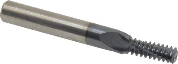 Carmex - 3/8-16 UNC, 0.264" Cutting Diam, 3 Flute, Solid Carbide Helical Flute Thread Mill - Internal Thread, 0.66" LOC, 2-1/2" OAL, 5/16" Shank Diam - Exact Tool & Supply