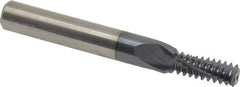 Carmex - 3/8-16 UNC, 0.264" Cutting Diam, 3 Flute, Solid Carbide Helical Flute Thread Mill - Internal Thread, 0.66" LOC, 2-1/2" OAL, 5/16" Shank Diam - Exact Tool & Supply