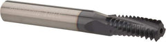 Carmex - 1/2-13 UNC, 0.362" Cutting Diam, 3 Flute, Solid Carbide Helical Flute Thread Mill - Internal Thread, 0.89" LOC, 3" OAL, 3/8" Shank Diam - Exact Tool & Supply