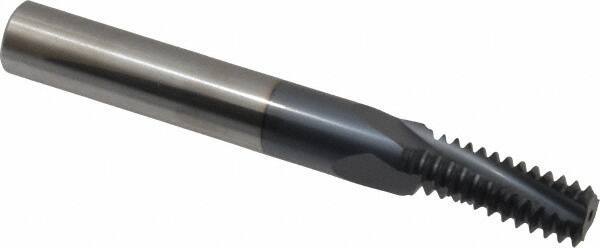 Carmex - 5/8-11 UNC, 0.449" Cutting Diam, 3 Flute, Solid Carbide Helical Flute Thread Mill - Internal Thread, 1.14" LOC, 4" OAL, 1/2" Shank Diam - Exact Tool & Supply