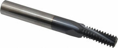 Carmex - 5/8-11 UNC, 0.449" Cutting Diam, 3 Flute, Solid Carbide Helical Flute Thread Mill - Internal Thread, 1.14" LOC, 4" OAL, 1/2" Shank Diam - Exact Tool & Supply