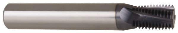 Carmex - 1/2-14 to 3/4-14 NPTF, 0.61" Cutting Diam, 4 Flute, Solid Carbide Helical Flute Thread Mill - Internal/External Thread, 0.89" LOC, 4" OAL, 5/8" Shank Diam - Exact Tool & Supply