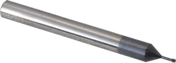 Carmex - M2x0.40 Metric Coarse, 0.061" Cutting Diam, 3 Flute, Solid Carbide Helical Flute Thread Mill - Internal Thread, 0.18" LOC, 2-1/2" OAL, 1/4" Shank Diam - Exact Tool & Supply