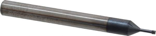Carmex - M2.5x0.45 Metric Coarse, 0.077" Cutting Diam, 3 Flute, Solid Carbide Helical Flute Thread Mill - Internal Thread, 0.22" LOC, 2-1/2" OAL, 1/4" Shank Diam - Exact Tool & Supply