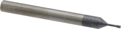 Carmex - #4-40 UNC, 0.083" Cutting Diam, 3 Flute, Solid Carbide Helical Flute Thread Mill - Internal Thread, 1/4" LOC, 2-1/2" OAL, 1/4" Shank Diam - Exact Tool & Supply