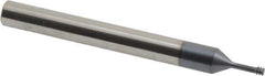 Carmex - #5-40, #6-40 UNC, UNF, 0.096" Cutting Diam, 3 Flute, Solid Carbide Helical Flute Thread Mill - Internal Thread, 0.28" LOC, 2-1/2" OAL, 1/4" Shank Diam - Exact Tool & Supply