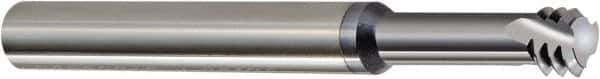 Carmex - #8-36 UNF, 0.13" Cutting Diam, 3 Flute, Solid Carbide Helical Flute Thread Mill - Internal Thread, 0.35" LOC, 2-1/2" OAL, 1/4" Shank Diam - Exact Tool & Supply