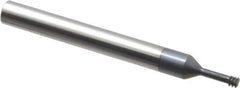 Carmex - #8-32 UNC, 0.126" Cutting Diam, 3 Flute, Solid Carbide Helical Flute Thread Mill - Internal Thread, 0.37" LOC, 2-1/2" OAL, 1/4" Shank Diam - Exact Tool & Supply
