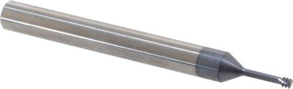Carmex - #5-40, #6-40 Thread, 1/4" Shank Diam, TiAlN Coating, Solid Carbide Straight Flute Thread Mill - 3 Flutes, 2-1/2" OAL, #5 Min Noml Diameter - Exact Tool & Supply