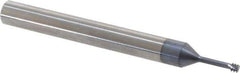 Carmex - #5-40, #6-40 Thread, 1/4" Shank Diam, TiAlN Coating, Solid Carbide Straight Flute Thread Mill - 3 Flutes, 2-1/2" OAL, #5 Min Noml Diameter - Exact Tool & Supply