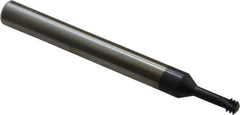 Carmex - #10-32 UNF, 0.146" Cutting Diam, 3 Flute, Solid Carbide Helical Flute Thread Mill - Internal Thread, 0.41" LOC, 2-1/2" OAL, 1/4" Shank Diam - Exact Tool & Supply