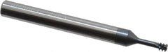 Carmex - #10-24, #12-24 UNC, 0.138" Cutting Diam, 3 Flute, Solid Carbide Helical Flute Thread Mill - Internal Thread, 0.42" LOC, 2-1/2" OAL, 1/4" Shank Diam - Exact Tool & Supply