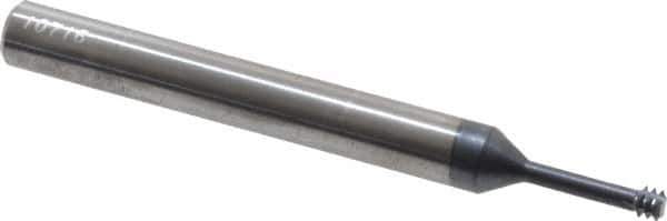 Carmex - #8-32 UNC, 0.126" Cutting Diam, 3 Flute, Solid Carbide Helical Flute Thread Mill - Internal Thread, 0.49" LOC, 2-1/2" OAL, 1/4" Shank Diam - Exact Tool & Supply