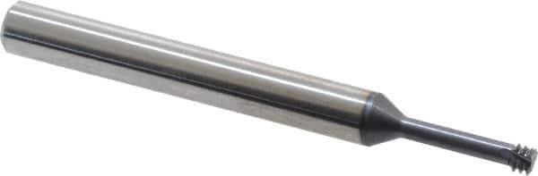 Carmex - #10-32 UNF, 0.146" Cutting Diam, 3 Flute, Solid Carbide Helical Flute Thread Mill - Internal Thread, 0.59" LOC, 2-1/2" OAL, 1/4" Shank Diam - Exact Tool & Supply