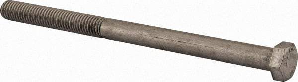 Value Collection - 1/2-13 UNC, 7-1/2" Length Under Head Hex Head Cap Screw - Partially Threaded, Grade 18-8 Stainless Steel, Uncoated, 3/4" Hex - Exact Tool & Supply