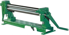Tennsmith - 28 Gauge Max Stainless Steel Capacity, 24 Inch Max Forming Width, Bench Machine, Manual Slip Roll - 38 Inch Overall Width, x 19 Inch Overall Height, 2 Inch Slip Roll Diameter, 3/16, 1/4, 5/16 Inch Wire Groove Width - Exact Tool & Supply
