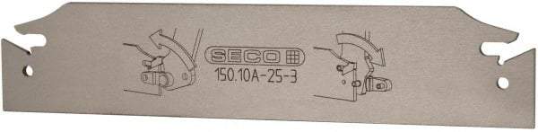 Seco - 0.984" Blade Height, 3/32" Blade Width, 5.91" OAL, Neutral Cut, Double End Indexable Cut-Off Blade - 2" Max Depth of Cut, 150.10A Blade, 150.10 Series - Exact Tool & Supply