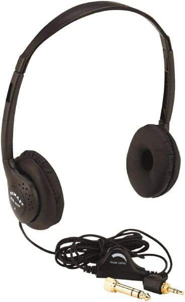 AmpliVox - Reusable, Over the Head Stereo Headphones - Black Cup - Exact Tool & Supply