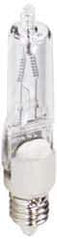 Philips - 250 Watt Halogen Commercial/Industrial Miniature Candelabra Lamp - 2,850°K Color Temp, 5,000 Lumens, 130 Volts, Dimmable, T4, 1,000 hr Avg Life - Exact Tool & Supply