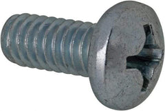 Value Collection - #12-24 UNC, 1/2" Length Under Head Phillips Drive Machine Screw - Pan Head, Grade 2 Steel, Zinc-Plated Finish, Without Washer - Exact Tool & Supply