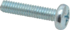 Value Collection - #12-24 UNC, 1" Length Under Head Phillips Drive Machine Screw - Pan Head, Grade 2 Steel, Zinc-Plated Finish, Without Washer - Exact Tool & Supply