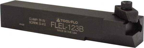Tool-Flo - External Thread, Left Hand Cut, 3/4" Shank Width x 3/4" Shank Height Indexable Threading Toolholder - 4-1/2" OAL, FL 3R Insert Compatibility, FLE Toolholder, Series FLEL - Exact Tool & Supply