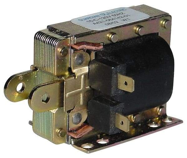 Guardian Electric - 430 Milliamp, 1/8 to 1 Inch Stroke, Push Force, Laminated Electrical Solenoid - 120 VAC Volt, Quick Connect, 2-1/2 Inch Long, 1.062 Inch Extended Length - Exact Tool & Supply