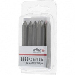 Wiha - 1/4" Drive, #1 Reversible Phillips/Slotted Screwdriver Bit - 2-3/8" OAL - Exact Tool & Supply